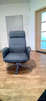 Prodám  Křesla CALARK černo šedá.5 x kusy pochromovaný podst - 4