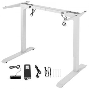 Elektrický polohovací stůl, standup desk, bílý rám - 4