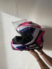 Integrální helma LS2 FF800 STORM Techy Gloss White Pink - 4
