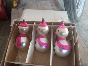 Retro 3X ozdoba sněhulák - 4