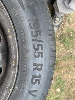 Plechové disky 15” 5x100 a letní pneu 185/60/R15 - 4