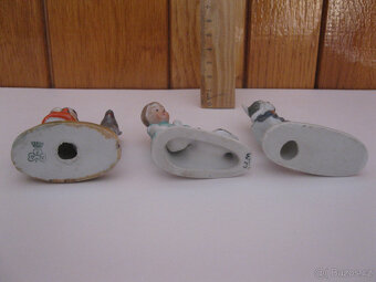 Starožitné malé sošky, starožitný popelník,mísky,anděl 3x - 4