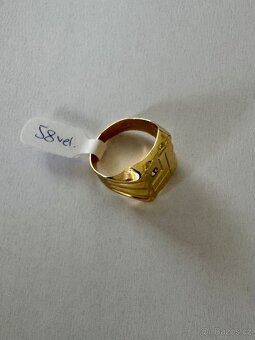 Zlatý pánský prsten 14K 4,10 g, vel. 58 - 4