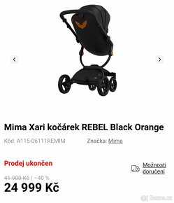 Mima Xari kočárek REBEL Black Orange - 4