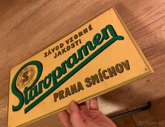 Stará kartonová cedule Staropramen Smíchov 40x25cm - 4