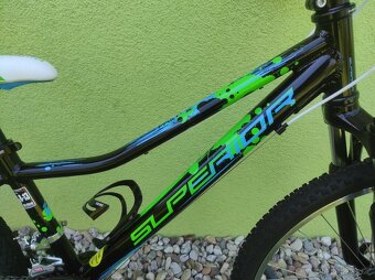 Značkové dětské horské kolo Superior 24 "(černá/zelená) - 4
