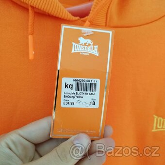 NOVÁ vintage retro mikina Lonsdale oranžová/zlatá - 4