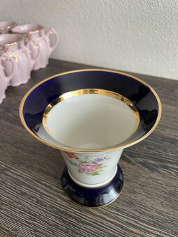Kobaltová květina váza ROYAL DUX DUCHCOV - 4