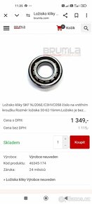 ložiska na kliku SKF NJ 206 KTM Beta Husaberg - 4