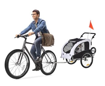 Vozík za kolo pro psy Dixon, bílý - 4