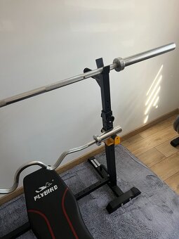Kompletní sada fitness vybavení – kotouče, osy, lavice - 4