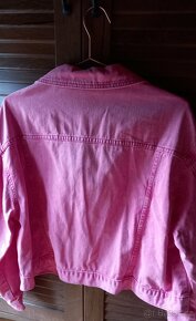 Dámská riflová bunda - růžová džínová bunda 1XL - 4