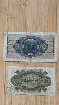 Různé bankovky Reichsmark, rubl, koruny - 4
