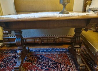 Starožitná sedací souprava se stolem - 4