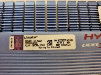 2x 4gb ddr3 Hyper X do PC. Komplet : 500kč - 4