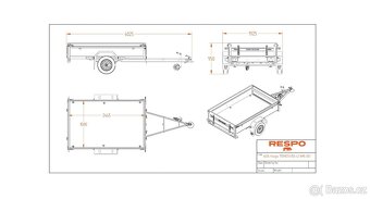 Nebržděný přívěsný vozík RESPO L150, 245x150 cm, 750 kg - 4