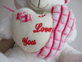 Bílý plyšový medvěd se srdcem I love you 30 cm - 4