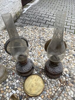 Prodám starožitné retro petrolejové lampy, nálezový stav - 4