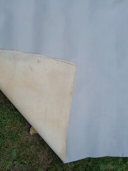 KOŽENKY retro METRÁŽ, v barvě bílá + šedá na rubu plátno - 4