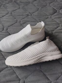 Dámské prodyšné pletené boty, slip on boty vel.39 bílé - 4