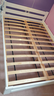 Postel z masivu 140x200 ESM1 bílá s roštem bez matrace - 4