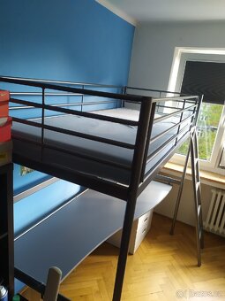 Patrová postel Ikea, stůl, matrace, set a polička - 4