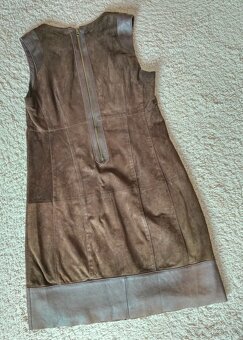 Dámské kožené hnědé šaty, vel. 40, jak NEW - 4