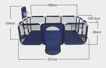 Nová ohrádka pro děti s brankami - modrá - 4