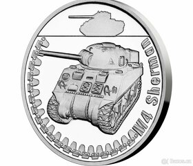 Stříbrná mince Obrněná technika - M4 Sherman proof - 4