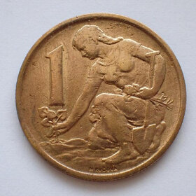 Mince 10 korun 1909 Schwartz , 25 haléř 1954, 1 koruna - 4