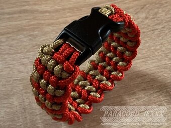 PARACORD náramek TRIQUETRA (19 cm) red - bronze - 4