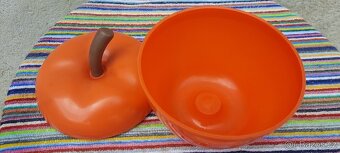 Retro Starší plastová dóza Jablko Oranž - 4