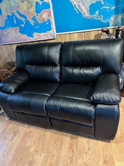 Kožená sedací souprava s výsuvem pro nohy - 4