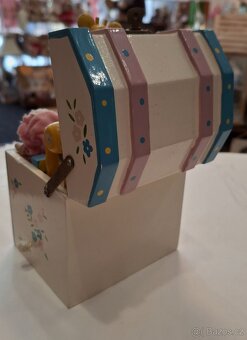 Vintage hrací skříňka s bubnujícím medvidkem, 40let staré, s - 4