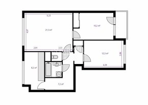 Prodej bytu 3+1 s lodžií (71 m2) v osobním vlastnictví, ulic - 4