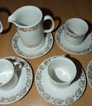čajový retro servis Josefína - porcelánka Loučky, pěkný - 4