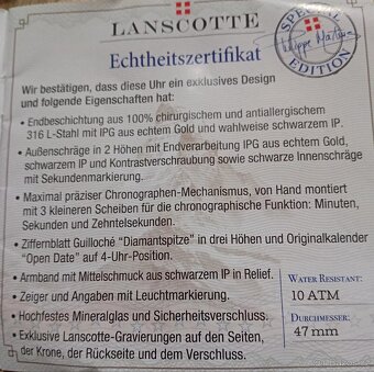Lascotte pánské zlacené hodinky - 4