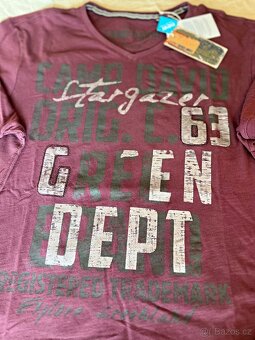 Pánské tričko Camp David Vintage Rebel Red Vínová L Nové - 4