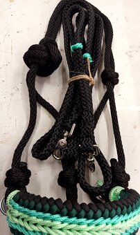 Jezdecká sidepull ohlávka ,  otěže cob nové - 4