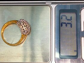 Zlatý damsky prsten Diamanty Vaha 3,2g Rozmer 55 - 4