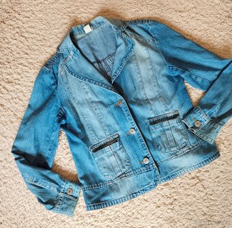 Dámská riflová bunda, sáčko, vel. 38, originální kousek - 4