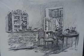 Obrazy tužkou-2 ks černě orámované - 4