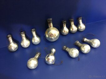 Staré vánoční ozdoby - na konce větví -12ks - 4