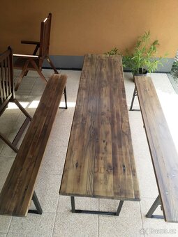 Zahradní set stůl a lavice - 4