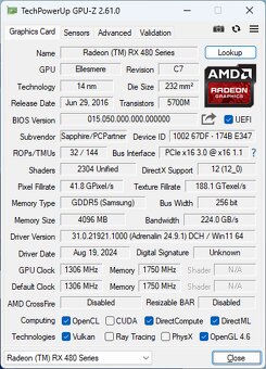 Sapphire NITRO+ RX 480 OC 4GB GDDR5 256 bit 8pin DP/HDMI/DVI - 4