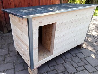 Psí bouda s krytinou a přepážkou (PALUBKY/OSB), 6 velikostí - 4