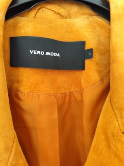 Vero Moda kožená bunda, vel L, barva žlutooranžová - 4