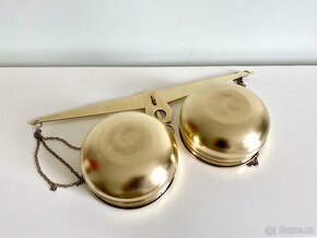 Velké starožitné mosazné značené váhy, Nemecko - 4