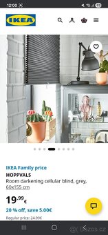 Ikea roleta Hoppvals 60x155cm 2ks šedá - 4
