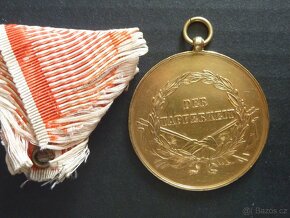 R-U zlatá medaile statečnost Franz Josef 1914 Tapferkeit - 4